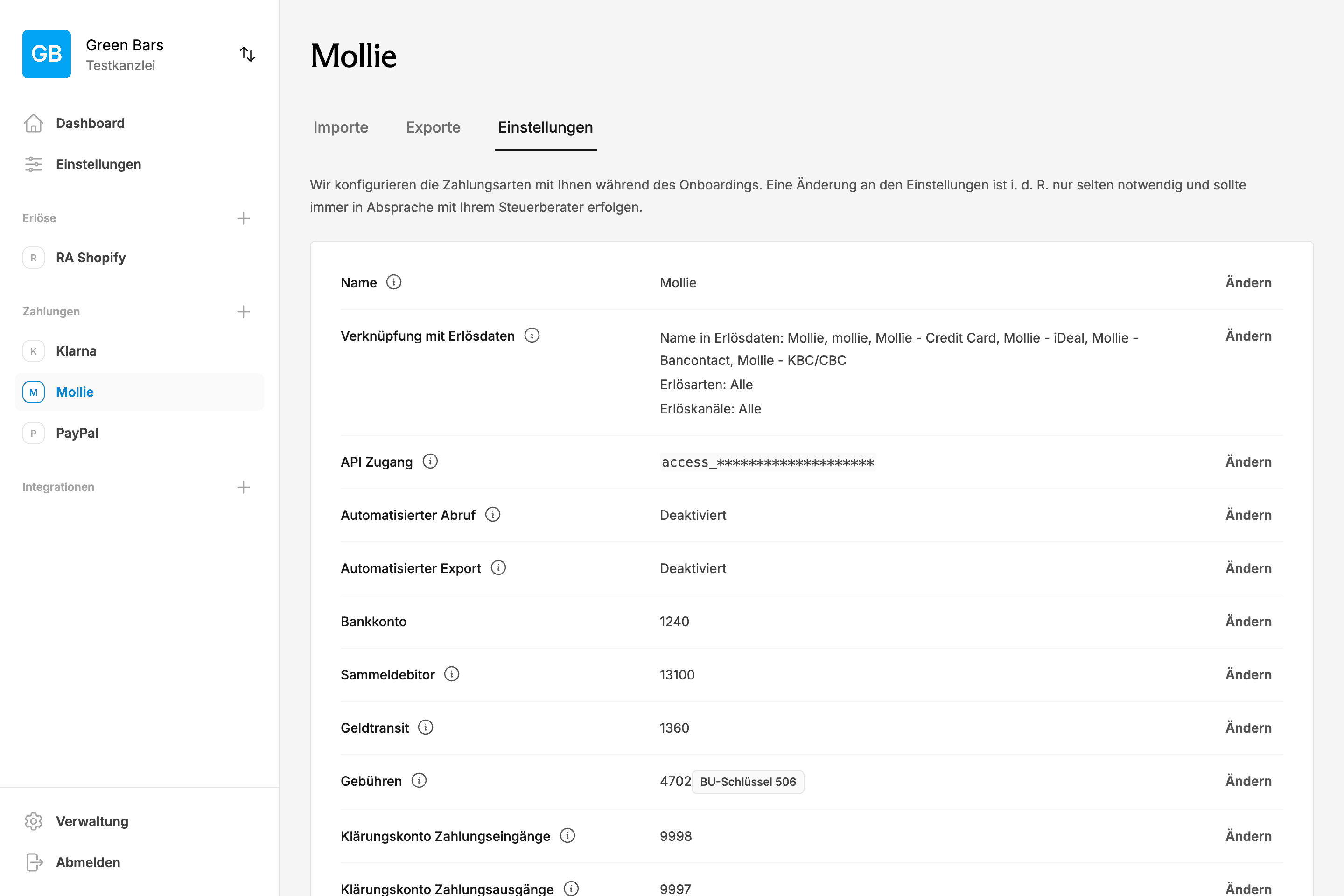 Mollie-API Gebührenstruktur und Buchungslogik - DATEV Mollie Schnittstelle für automatische Kostenbuchung