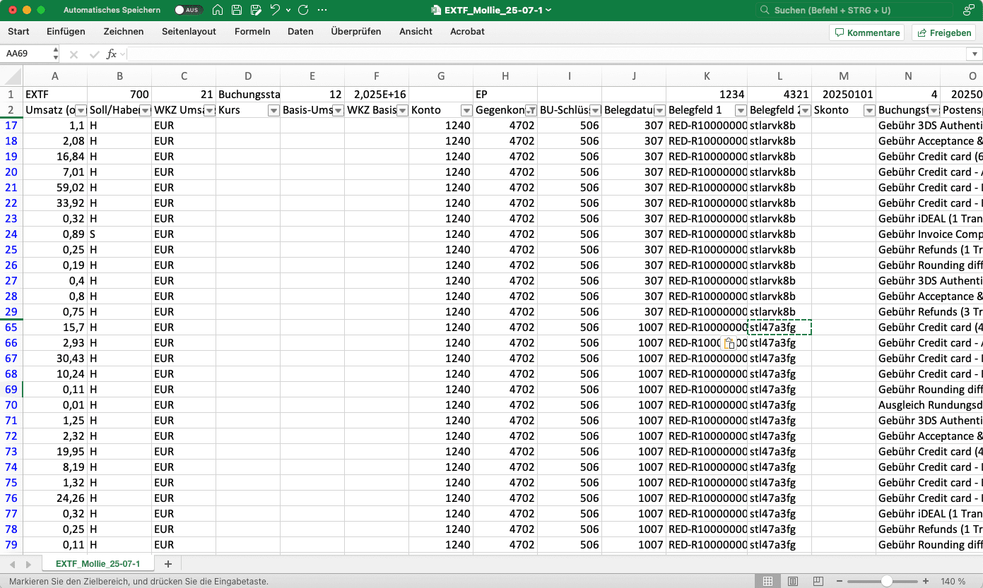Mollie-API Gebührenstruktur und Buchungslogik - DATEV Mollie Schnittstelle für automatische Kostenbuchung