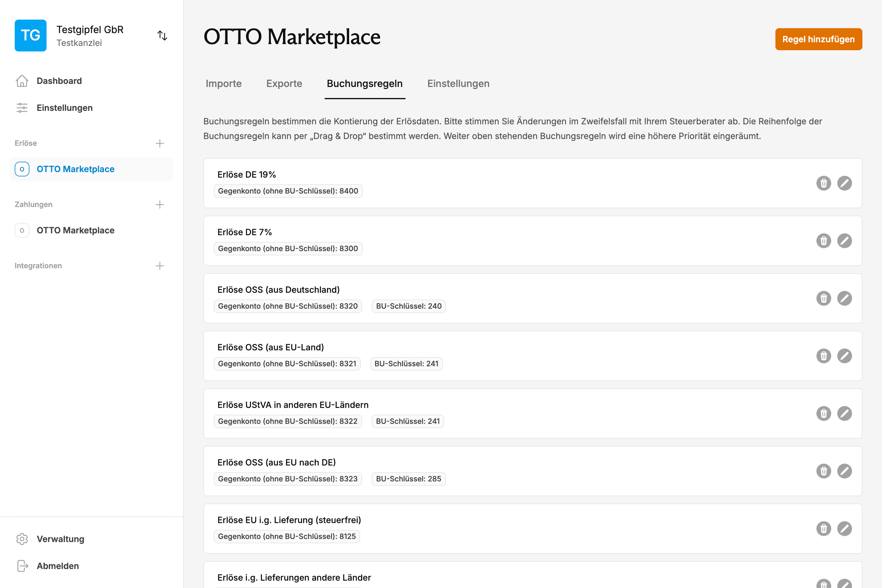 OTTO-Payments Gebührenübersicht mit detaillierter Aufschlüsselung der Provisionen und Zahlungsgebühren