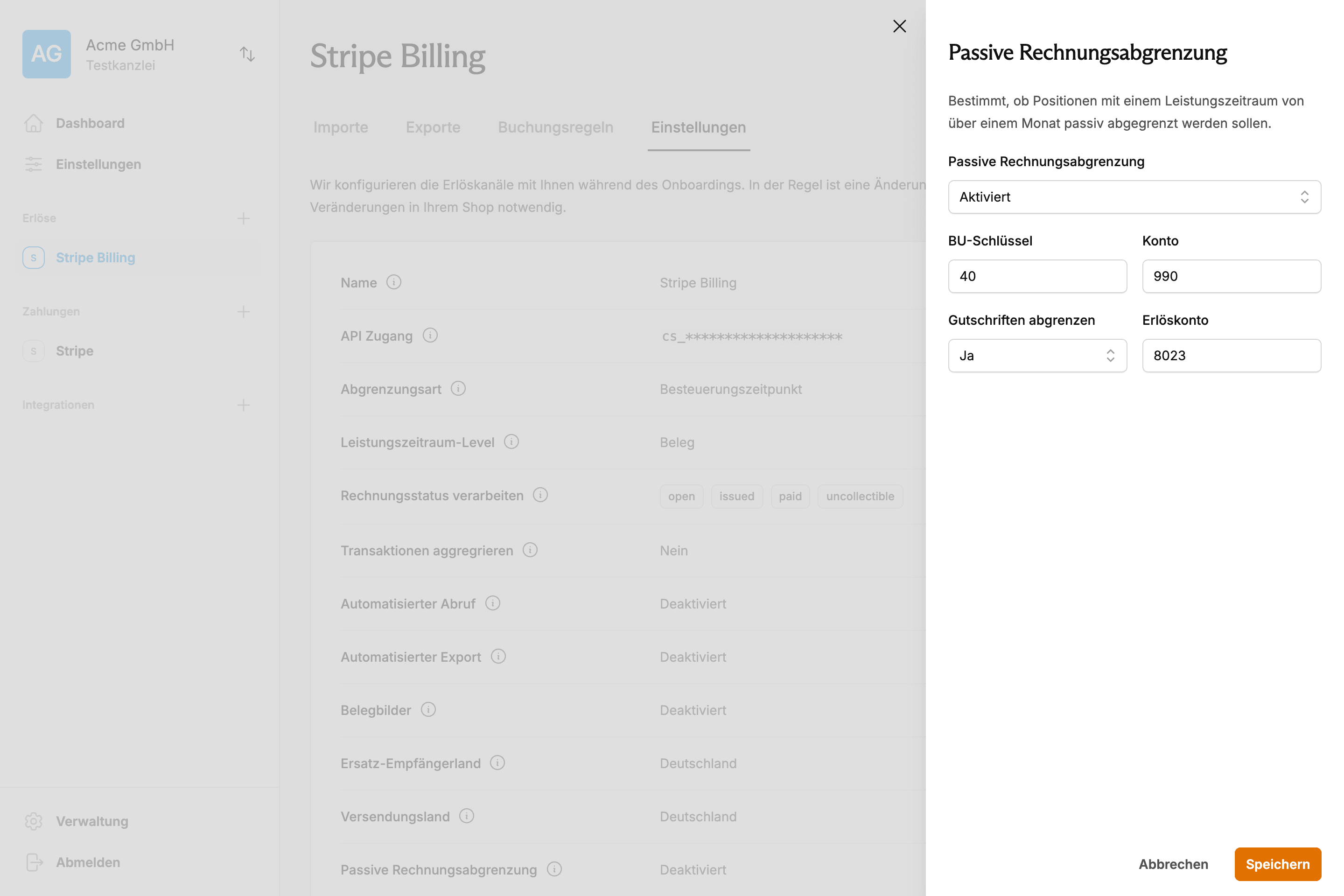 Periodengerechte Abgrenzung für Stripe Billing Abonnements mit automatischer passiver Rechnungsabgrenzung nach HGB und IFRS