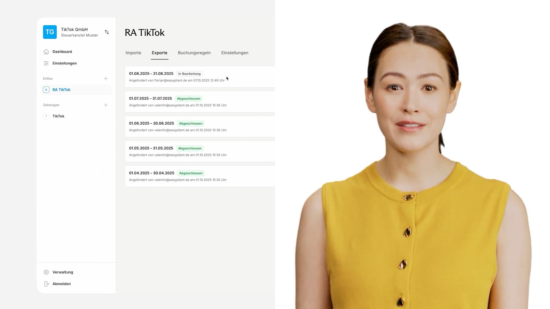 Video Vorschau: Automatisierte TikTok Shop Buchhaltung für DATEV – TikTok Shop API Schnittstelle
